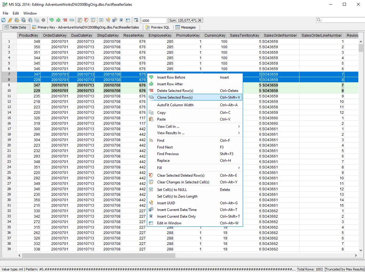 Editar datos en la cuadrícula de estilo de Excel